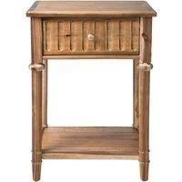 Signature Georges Bedside Table With 1 Drawer In Aged Solid Acacia in Dark Brown