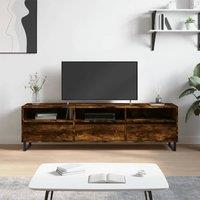 Berkfield Home TV Cabinet Smoked Oak 150x30x44.5 cm Engineered Wood in Brown