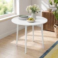 STILVORA Folding Dining Table for 4 with Drop Leaves White