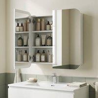 STILVORA Wall-Mounted Mirror Cabinet with Adjustable Shelves in White
