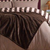 Furn Kallu Double-Sided Faux-Fur Throw in Chocolate | Size: 130 cm x 180 cm