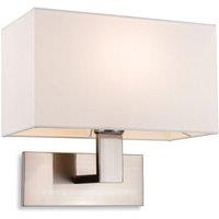 Netlighting Raffles Single Wall Brushed Steel with Rectangle Cream Shade in Grey
