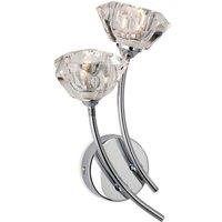 Netlighting Clara 2 Light Indoor Wall Light Chrome Clear Glass G9