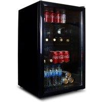 SIA Under Counter Drinks Fridge 118L Beer / Wine Cooler With Glass Door DC1BL in Black