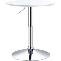 HOMCOM 60cm Adjustable Height Round Bar Table with Swivel Top White