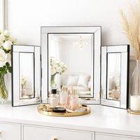 Marco Paul Large Tri-Fold Dressing Table Mirror in Silver
