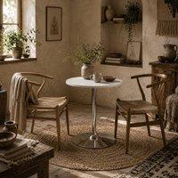 Wyld Haus Rocolo Adjustable White Round Bistro Table 60cm Swivel Top