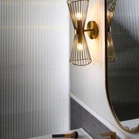 Wyld and Coco Gold Iron Hourglass Wall Lamp - LED Compatible