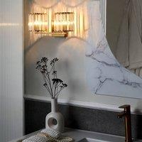 Wyld and Coco Wall Lamp - Gold Iron Base with Glass Crystal Shade Geometric Modern