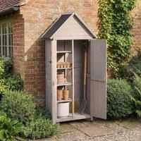 Wyld and Coco Everwood Outdoor Storage Grey Fir Wood Double Door Garden Shed