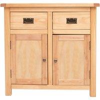 Cabinet Bits Lugo Waxed 2 Drawer 2 Door Sideboard Brass Drop Handle in Light Brown