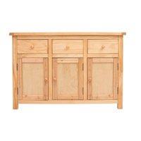 Cabinet Bits Lugo Waxed 3 Drawer 3 Door Sideboard Wood Knob in Light Brown