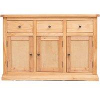 Cabinet Bits Lucca Waxed 3 Drawer 3 Door Sideboard Brass Knob in Light Brown
