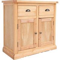 Cabinet Bits Lucca Waxed 2 Drawer 2 Door Sideboard Brass Cup Handle in Light Brown