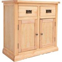 Cabinet Bits Lucca Waxed 2 Drawer 2 Door Sideboard Brass Drop Handle in Light Brown