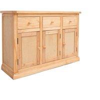 Cabinet Bits Lucca Waxed 3 Drawer 3 Door Sideboard Wood Knob in Light Brown