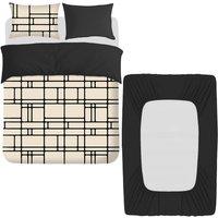 Pamposh Premium Microfiber Duvet Cover Set With Fitted Sheet in Taupe | Size: Single