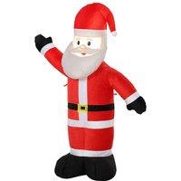 OUTSUNNY 5ft Christmas Inflatable Velvet Look Santa Claus in Red