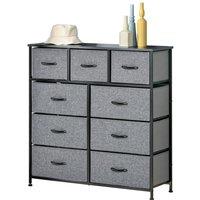HOMCOM 9 Drawers Storage Chest Dresser Storage Organizer Unit in Black