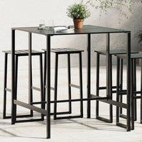 Berkfield Home Bar Table Black 100x100x110 cm Powder-coated Steel | Size: 100 x 100 x 110 cm