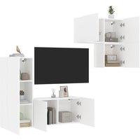 Berkfield Home 4 Piece TV Wall Units White Engineered Wood
