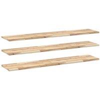 Berkfield Home Floating Shelves 3 pcs 140x30x2 cm Untreated Solid Wood Acacia in Brown | Size: 140 x 30 x 2 cm
