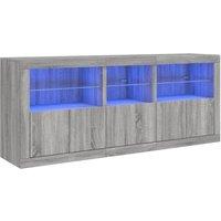 Berkfield Home Sideboard with LED Lights Grey Sonoma 162x37x67 cm | Size: 162 x 37 x 67 cm
