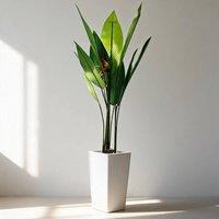 London Boutique 147cm Artificial Bird of Paradise Plant Fake Tropical Palm Tree w/ Pot in Green