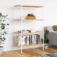 Berkfield Home 4-Tier Shelving Unit White & Oak 80x40x130 cm | Size: 80 x 40 x 130 cm
