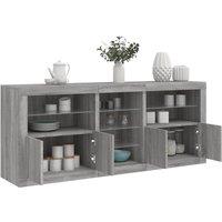 Berkfield Home Sideboard with LED Lights Grey Sonoma 181.5x37x67 cm