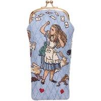 Signare Women's Tapestry Protective Glasses Pouch Case - Alice In Wonderland in Light Blue