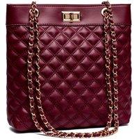Raffaella Women's Quilted Tote Shoulder Bag in Wine