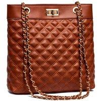 Raffaella Women's Quilted Tote Shoulder Bag in Tan