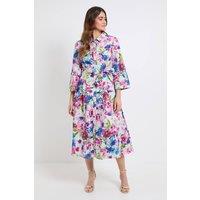 Wallis Women's Floral Cotton Shirt Dress in Sage | Size: 10