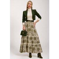 Jolie Moi Women's Lace Trim Tiered Maxi Skirt | Size: 16
