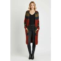 Saloos Women's Multi-Stripe Knitted Cardigan with Hoodie in Copper | Size: 14