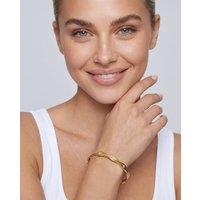 Elk & Bloom Women's Chunky Wave Solitaire 14K Gold Bangle