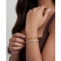 Elk & Bloom Women's Chunky Solitaire Tennis 14K Gold Bangle