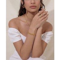 Elk & Bloom Women's 14K Gold Leaf Chain Bracelet
