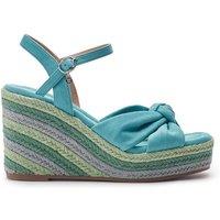 Moda In Pelle Women's 'Margaritaa' Alcantara Heeled Sandals in Blue | Size: 4