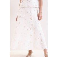 Phase Eight Women's Marina Lace Midi Skirt in White | Size: 14