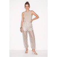 Bianco Lucci Women's Sequin Salwar Pants in Off-White | Size: Medium