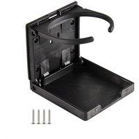 FLAVORA 2X Black Folding Drink Cup Holder Mount Boat Marine | Size: 0-1 m