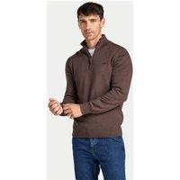 Raging Bull Men's Classic Classic Cotton/Cashmere Quarter Zip Knit in Brown | Size: 5XL
