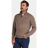 Raging Bull Men's Classic Quarter Zip Cotton/Cashmere Knit in Beige | Size: Medium