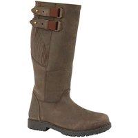 Woodland Men's Blake Waxy Leather Buckle Country Boot in Dark Brown | Size: 9