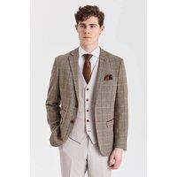 Paul Andrew Men's 3 Piece Mix & Match Suit Tweed Check Blazer with Waistcoat Trouser | Size: 34R