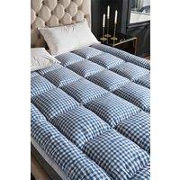 Living and Home 10cm Comfortable Quilted Mattress Topper in Blue | Size: Single