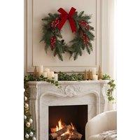 Living and Home Artificial Christmas Wreath Decorations in Green