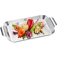 Gefu BBQ Grill Pan Small Perforated Stainless Steel in Silver